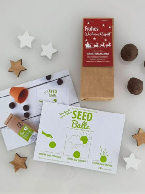 Seedballs Blumenmischungen in der Weihnachtsedition mit Weihnachtsgrüßen - Handgerollt von MISS GREENBALL